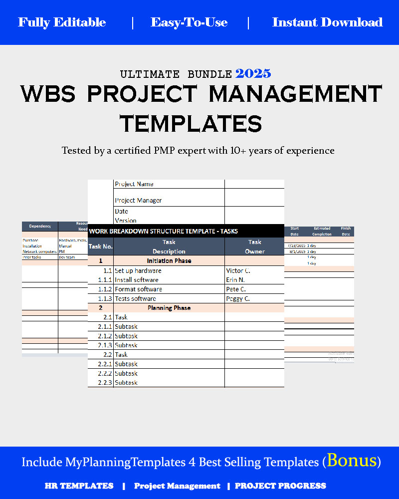 WBS PROJECT MANAGEMENT TEMPLATE WBS PROJECT MANAGEMENT TEMPLATE